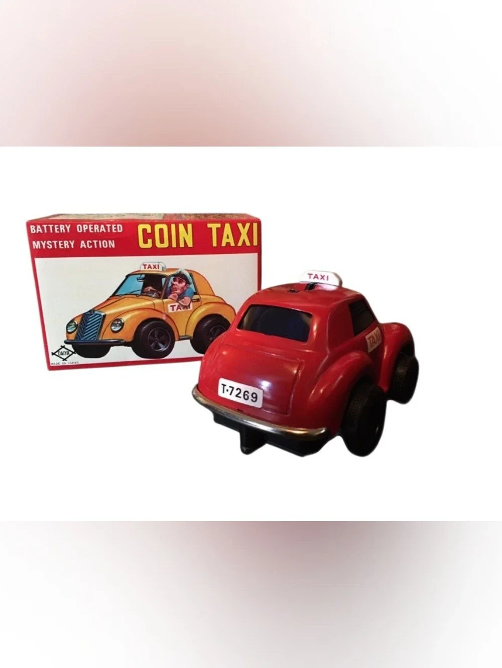 Mystery Action Coin Taxi Vintage Red Toy